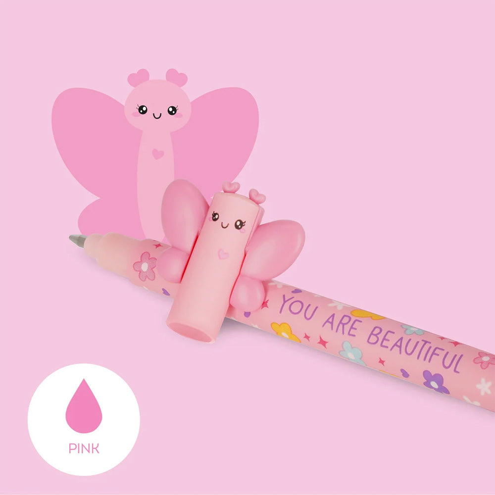 Legami Erasable Pen - Butterfly - 0.7 mm - Pink Ink