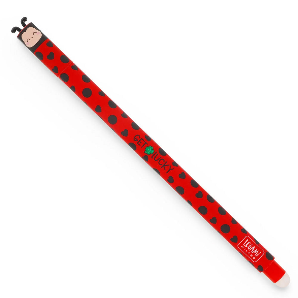Legami "Get Lucky" Ladybug/Ladybird Erasable Gel Pen - Red Ink