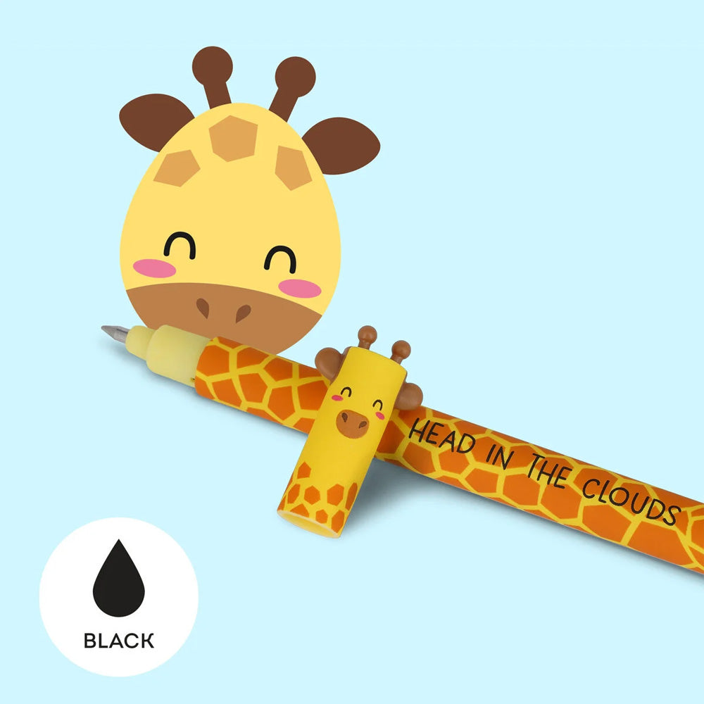 Legami Erasable Pen - Giraffe - 0.7 mm - Black Ink