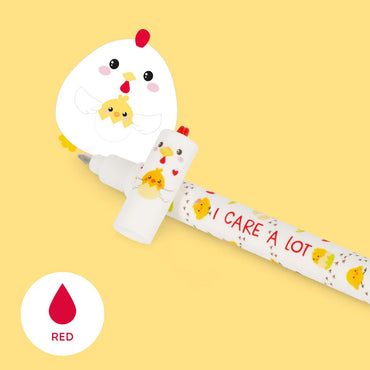 Legami Erasable Pen - Hen - 0.7 mm - Red Ink