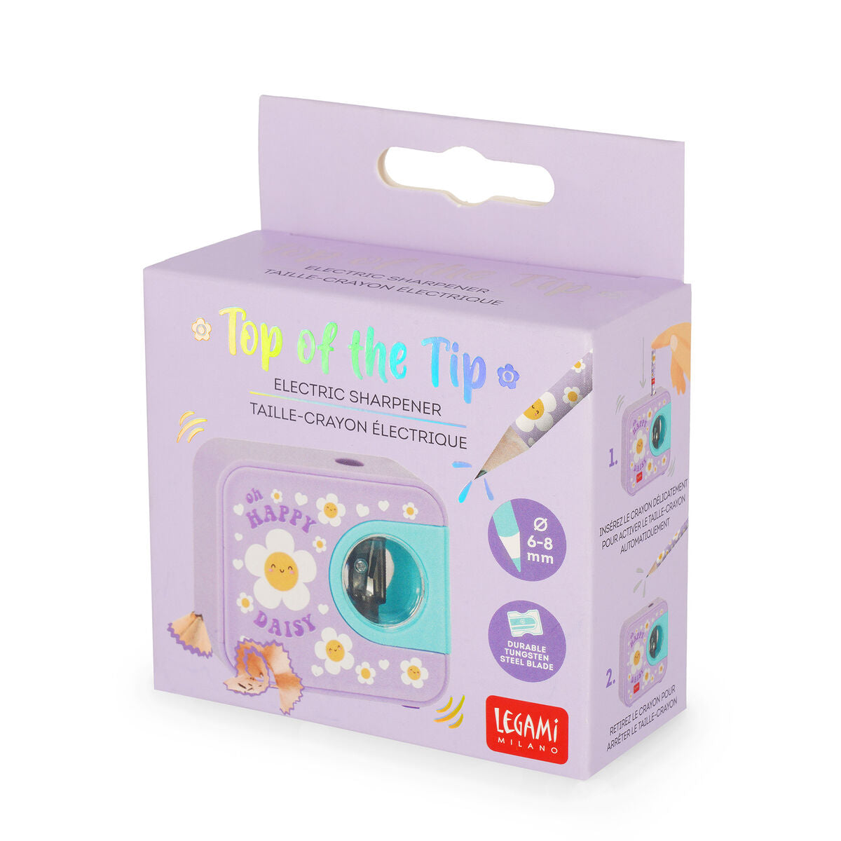 Legami Top of the Tip Electric Pencil Sharpener - Daisy