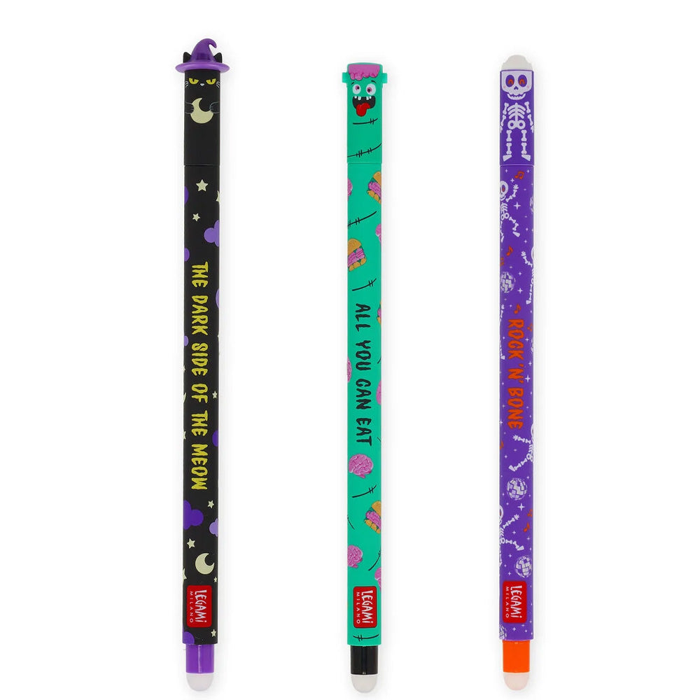 Legami Halloween 2025 'The Boo Crew' Erasable Pen 3-Pack Limited Edition