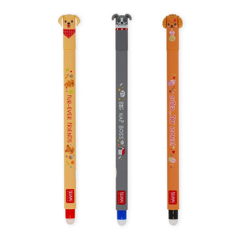 Legami Fur-Ever Friends Erasable Gel Pens Limited Edition Set of 3