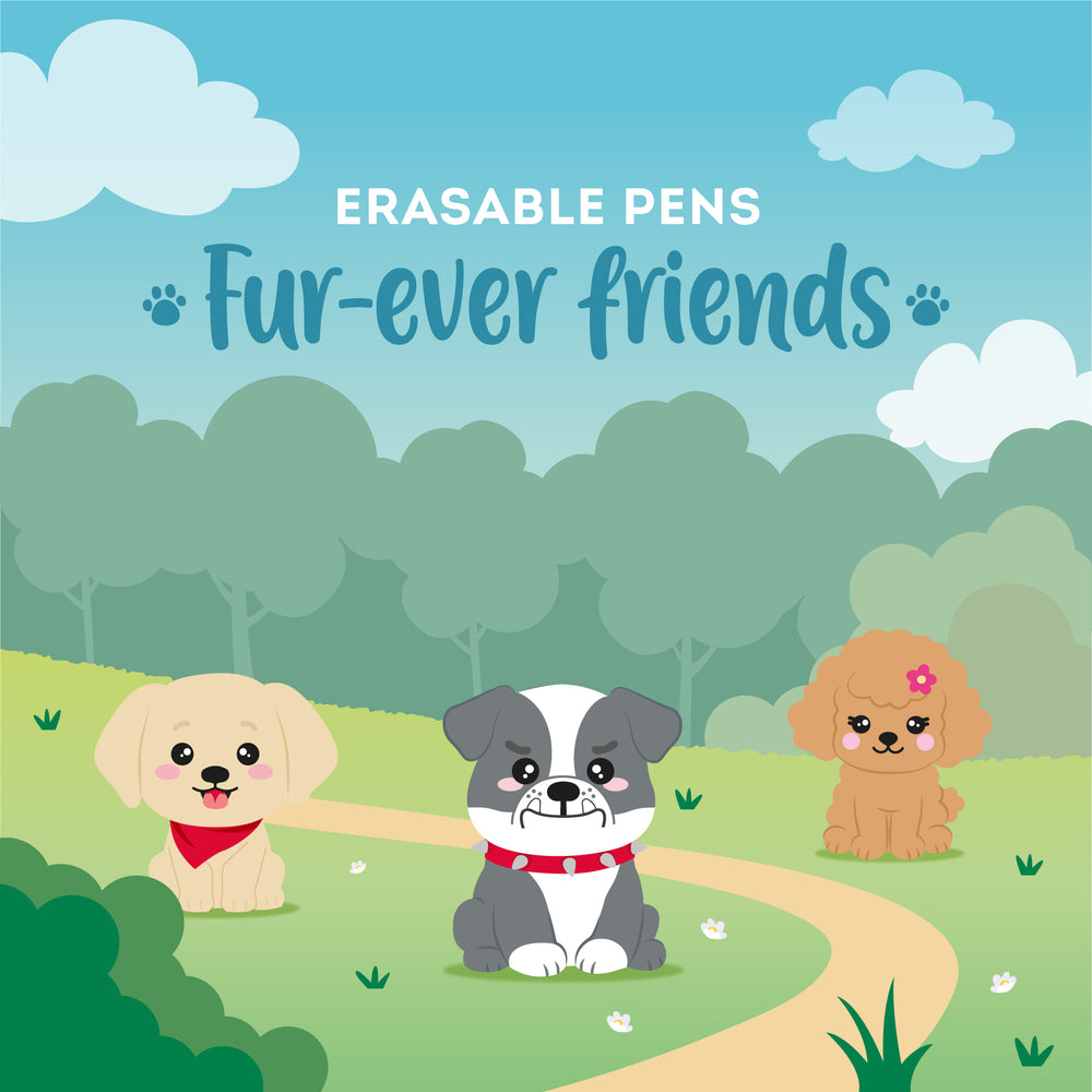 Legami Fur-Ever Friends Erasable Gel Pens Limited Edition Set of 3