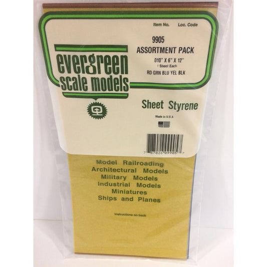 Evergreen 9905 Polystyrene 0.01" Transparent Sheets Combo x5 6" x 12"