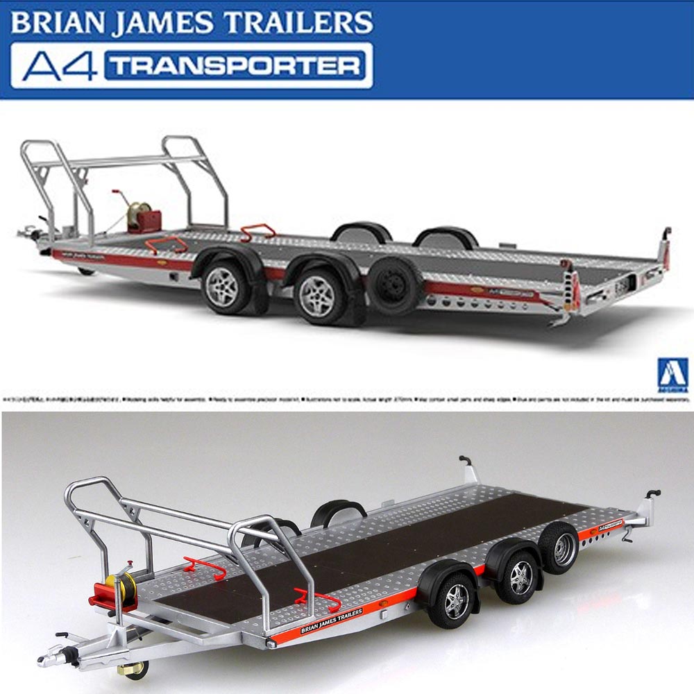 24 Model Trailers Aoshima 05260 Brian James Trailers A4 Transporter 1:24 Model Kit ...