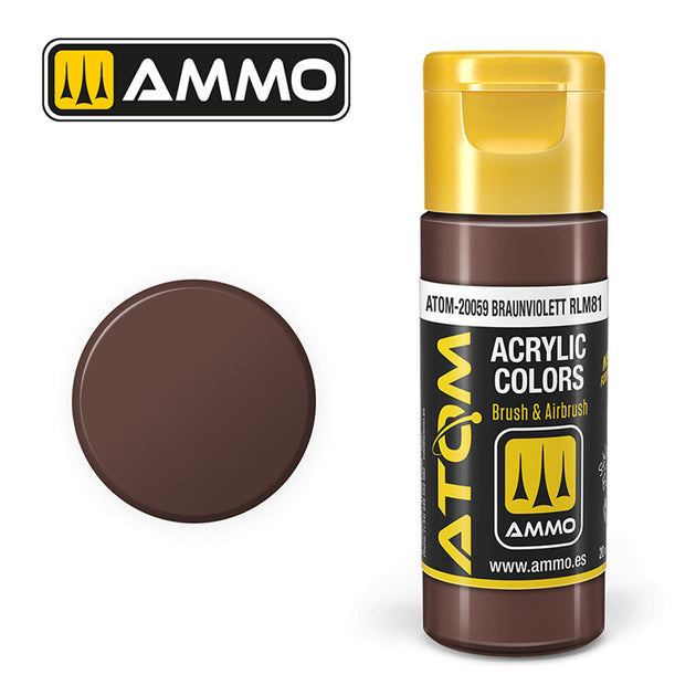 ATOM COLOR Braunviolett RLM81 20ml Model Paint Ammo by Mig 20059 – Jadlam Toys & Models