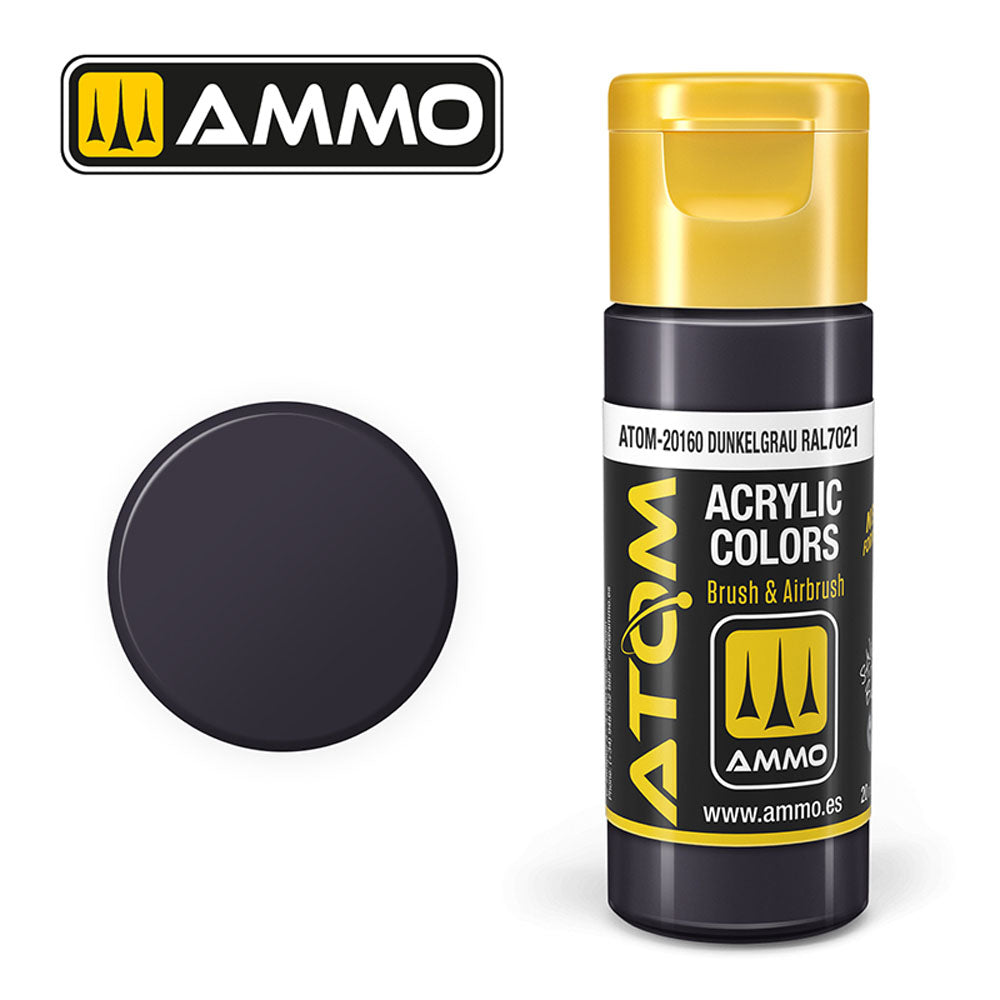 ATOM COLOR Dunkelgrau RAL7021 20ml Model Paint Ammo by Mig 20160