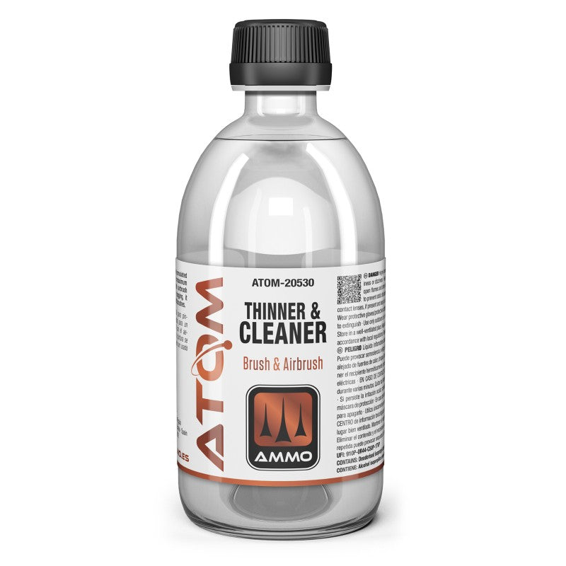 ATOM Acrylic Thinner & Cleaner Brush & Airbrush 500ml Ammo by Mig 20530