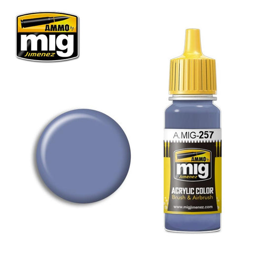 Ammo by MIG Azure Blue Acrylic waterbased colour 17ml A.MIG-257