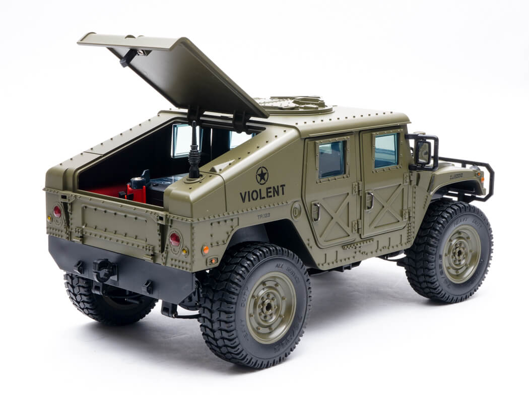 E-ZEE RC 4WD RC Hummer Military Truck - Green 1:16 EZ-G2069GN