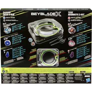 Beyblade X Xtreme Battle Set Dagger Dran vs Tusk Mammoth with Stadium