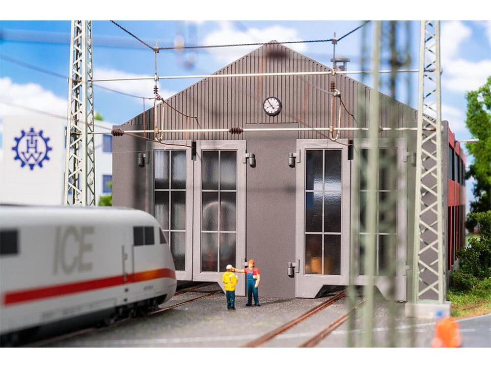 Faller FA120079 Electric Locomotive Shed (2 Road) Kit IV HO Gauge