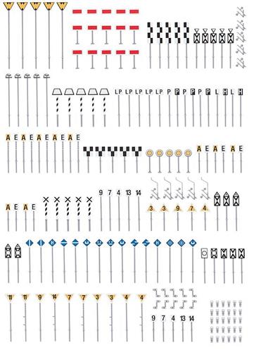 FALLER Railway Route Signage Set (190) III HO Gauge 120298