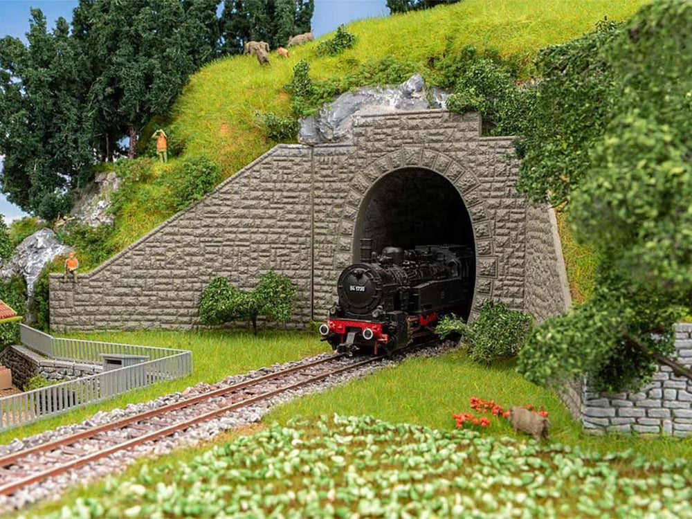 Faller FA120576 Single Track Tunnel Portals (2pcs) I HO Gauge