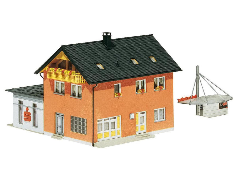 Faller FA130480 Savings Bank w/Drive In Counter Kit HO Gauge