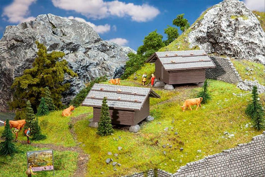 Faller Hay Barns (2) Building Kit HO Gauge 130636