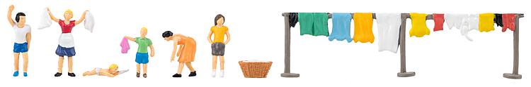 Faller Washday (6) Figure Set FA151602 HO Scale