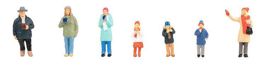 Faller 151647  Christmas Market Visitors (7) Figure Set HO