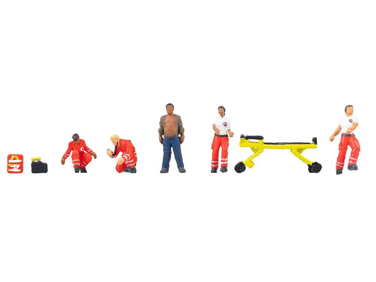 Faller Paramedics (5) & Trolley Figure Set HO Gauge 151722
