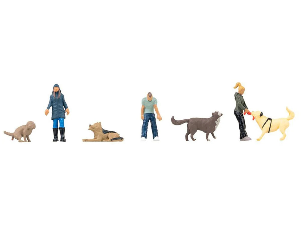 Faller Walkers (3) & Dogs (4) Figure Set HO Gauge 151745