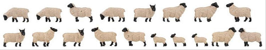 Faller Sheep Black Head/White Fleece (18) Figure Set FA151918 HO Gauge