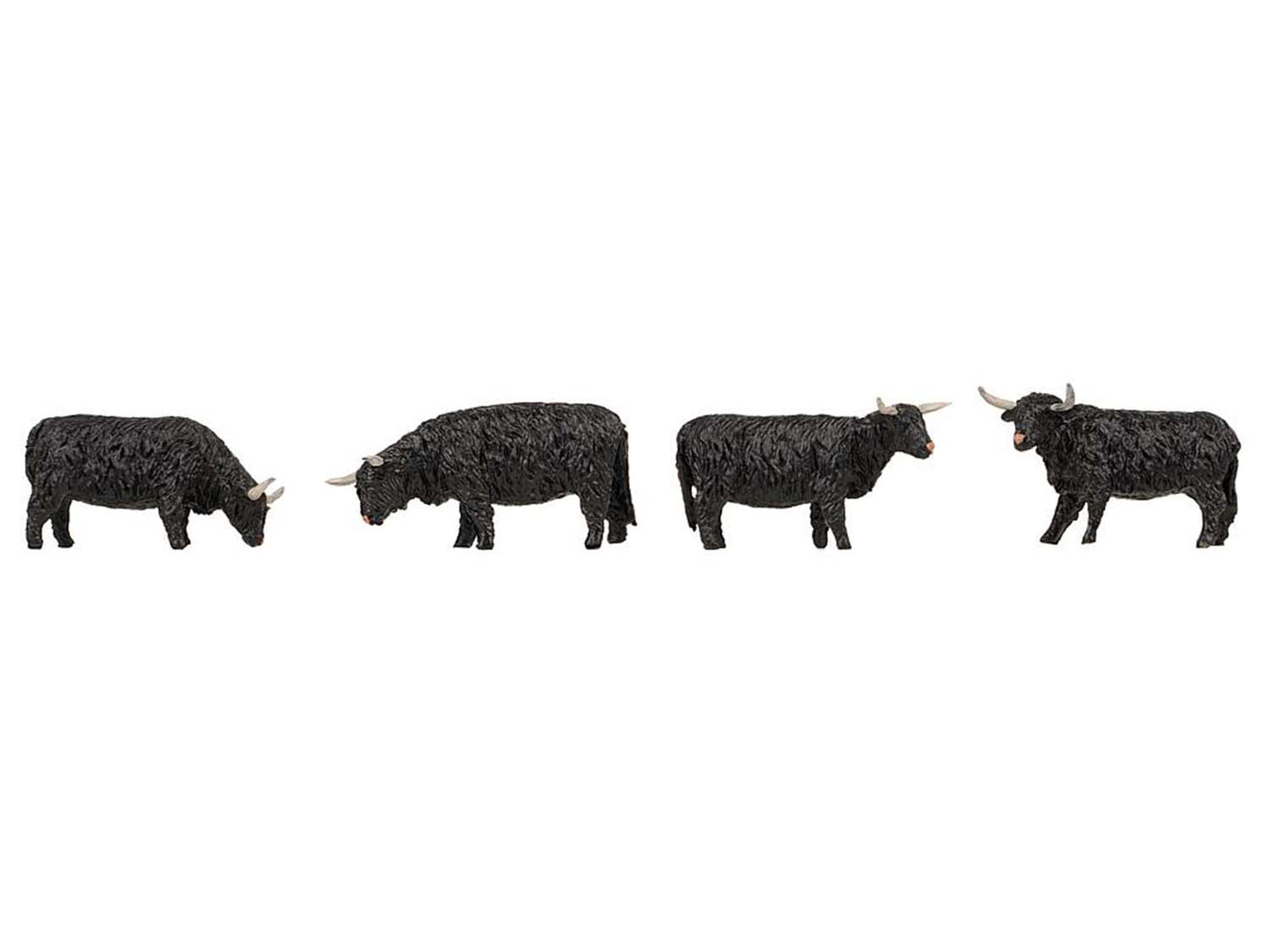 Faller Black Highland Cattle (4) Figure Set FA151957 HO Gauge