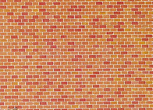 FALLER Red Brick Wall Card 250x125mm HO Gauge 170608