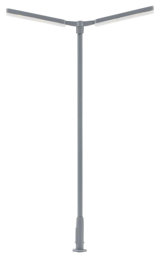 Faller LED Straight Dbl Arm Street Light Cool White 95mm FA180222 HO Gauge
