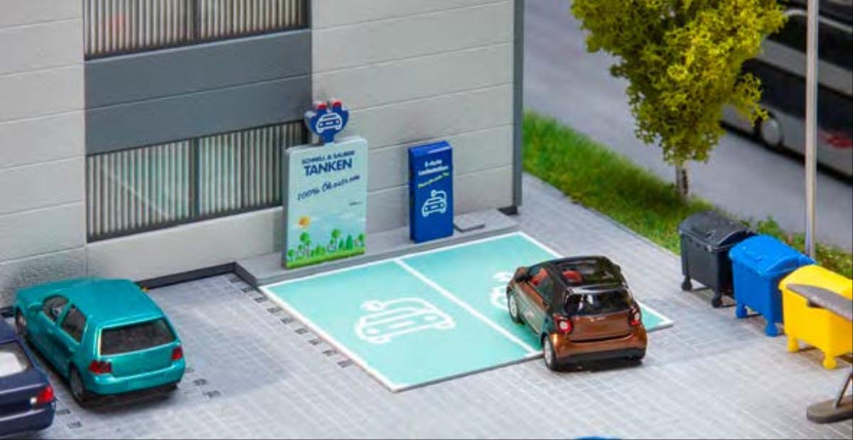 Faller Charging Station for Electric Cars Kit VI FA180280 HO Scale