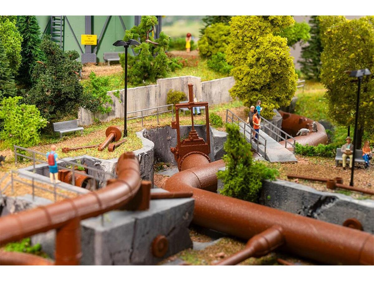 Faller FA180328 Large Pipeline Set Kit III HO Gauge