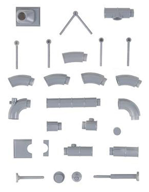FALLER Chemical Plant Pipe Set Model Kit IV HO Gauge 180331