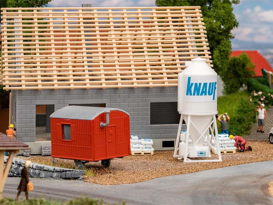 Faller Knauf Plaster Silo with Construction Trailer Kit IV FA180389 HO Gauge