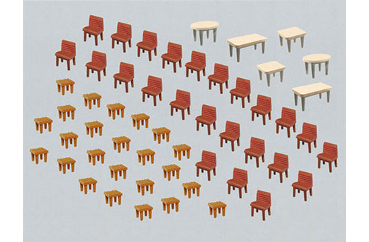FALLER Tables (7) and Chairs (48) Model Kit HO Gauge 180438