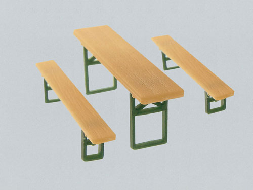 FALLER Beer Benches (40) and Tables (20) Model Kit HO Gauge 180444