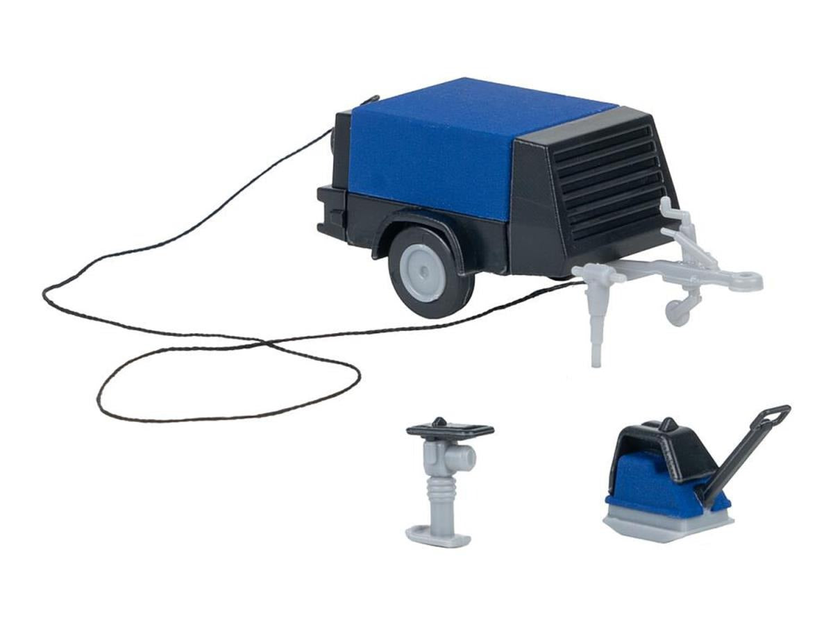 Faller FA180693 Construction Worker & Compressor w/Motor Kit V HO Gauge
