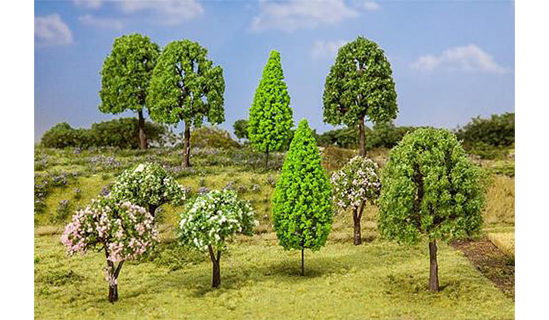 FALLER Assorted Deciduous Trees 60-115mm (10) HO Gauge Scenics 181526