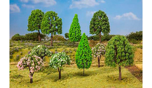 FALLER Assorted Deciduous Trees 60-115mm (10) HO Gauge Scenics 181526