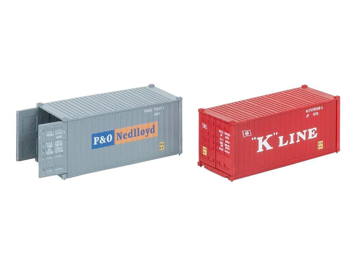 Faller 20' Container Set (2) K-Line/P&O V HO Gauge 182006