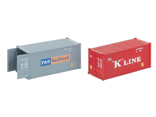 Faller 20' Container Set (2) K-Line/P&O V HO Gauge 182006