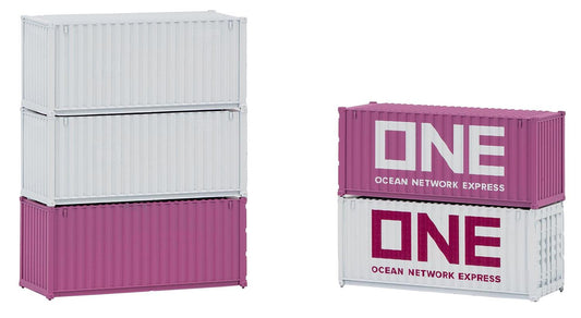 Faller 20' Container Set (5) ONE VI FA182052 HO Gauge
