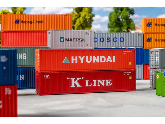 Faller FA182055 40' Container (Set of 2) K-Line & Hyundai IV HO Gauge