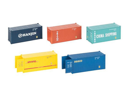 Faller 20' Container Set (5) VI HO Gauge 182057