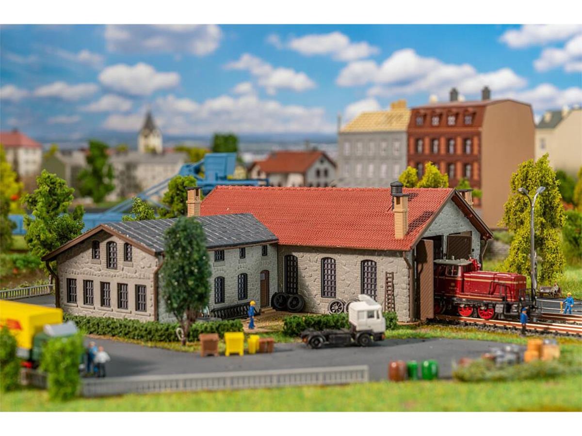 Faller FA222106 Locomotive Shed (2 Road) w/Workshop Kit II N Gauge