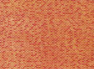 Faller Red Brick Wall Card 250x125mm N Gauge 222568