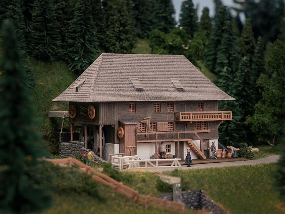 Faller Black Forest Flour Mill w/Figure Anniversary Kit I N Gauge 232012