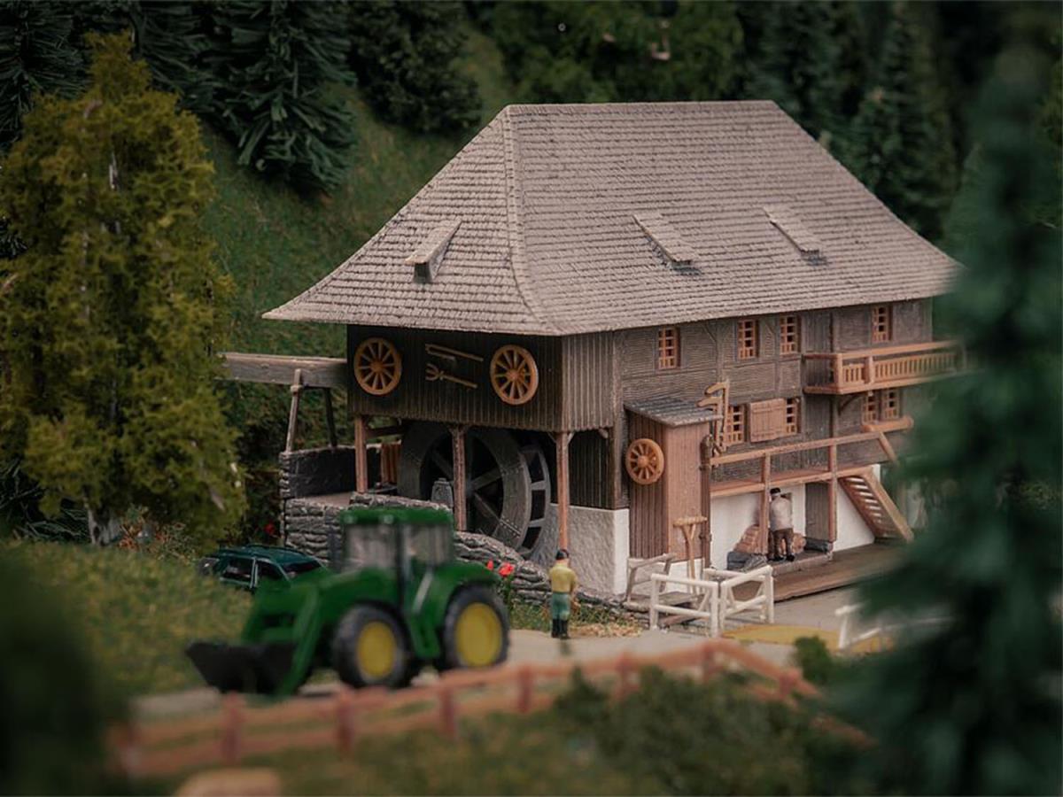 Faller Black Forest Flour Mill w/Figure Anniversary Kit I N Gauge 232012