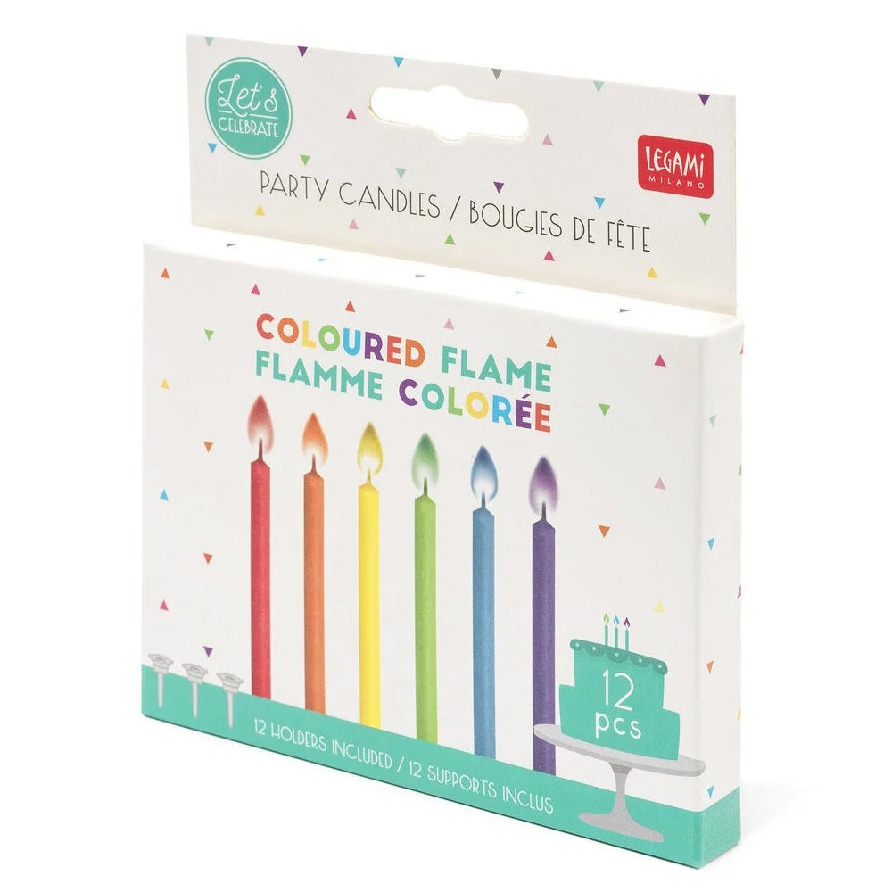Legami Party Candles with Coloured Flames 12-Pack
