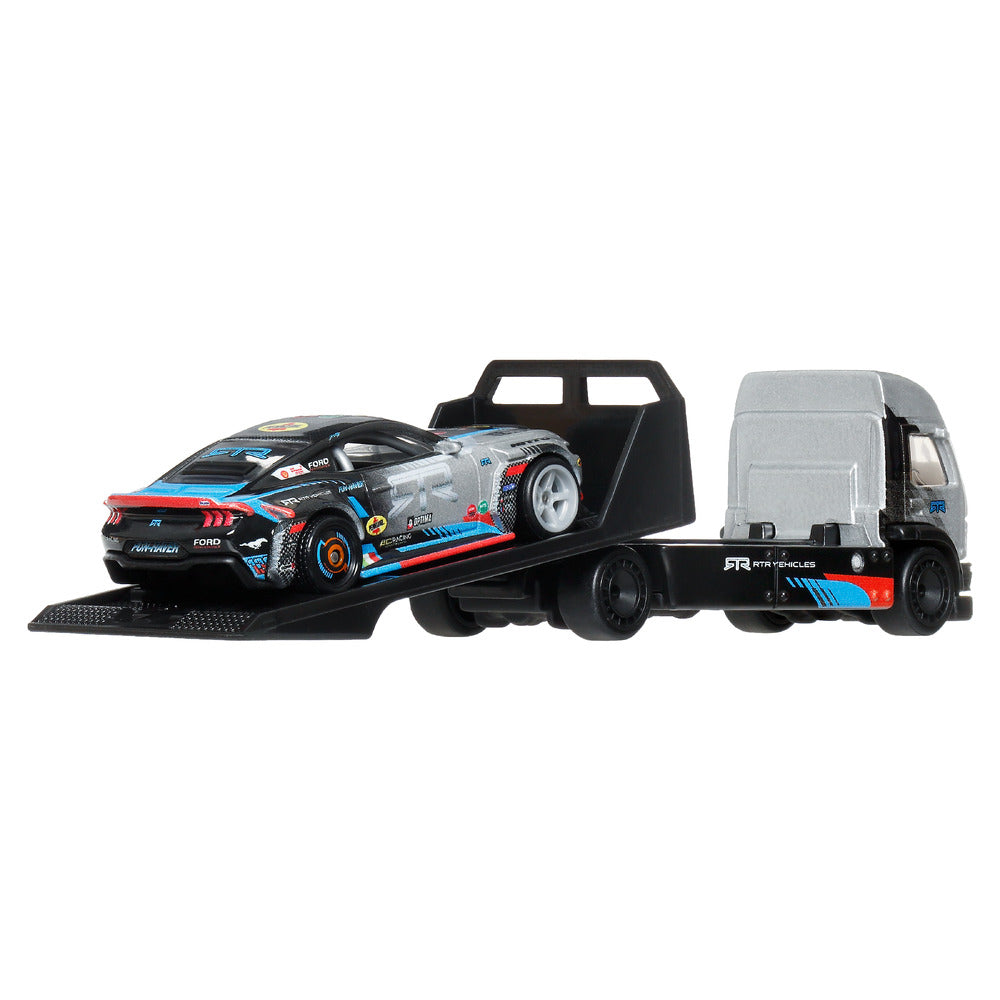 Hot Wheels Team Transport 2024 Ford Mustang RTR 5-FD w/Aero Lift Mattel JHX92