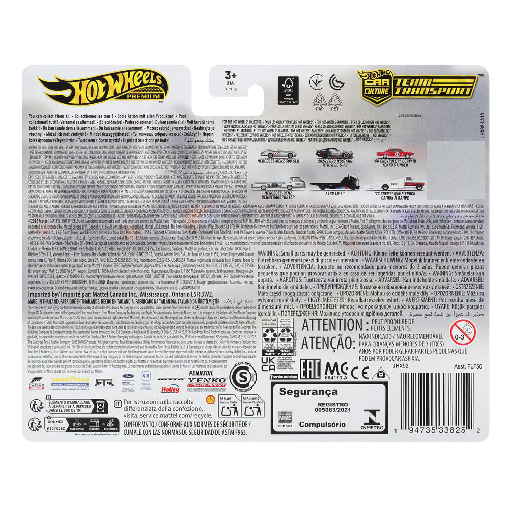 Hot Wheels Team Transport 2024 Ford Mustang RTR 5-FD w/Aero Lift Mattel JHX92